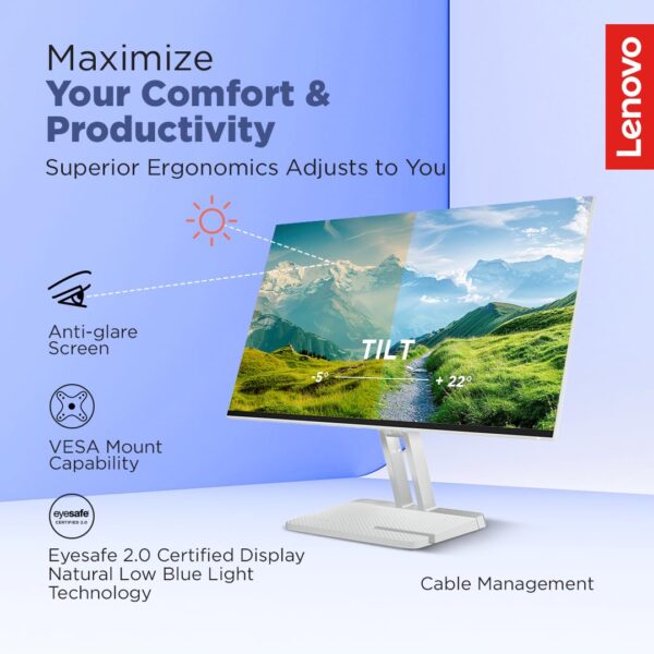 Lenovo L24i-4A 24" FHD IPS Monitor – 100Hz | 1ms | FreeSync - Image 4