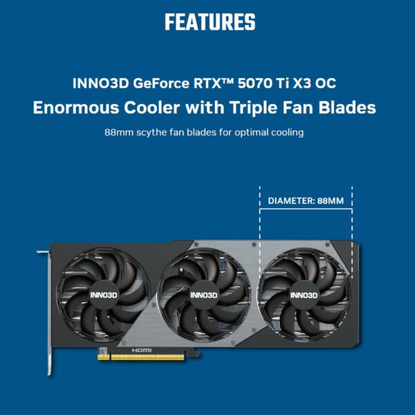 INNO3D GeForce RTX 5070 Ti X3 OC 16GB – 1 Year Warranty - Image 4