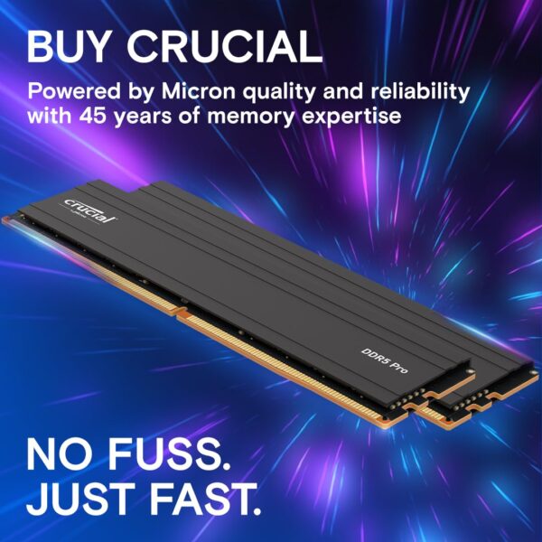Crucial Pro 32GB (2x16GB) DDR5 5600MT/s Desktop RAM – CP2K16G56C46U5 | High-Speed | Wide Compatibility - Image 5