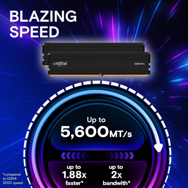 Crucial Pro 32GB (2x16GB) DDR5 5600MT/s Desktop RAM – CP2K16G56C46U5 | High-Speed | Wide Compatibility - Image 6