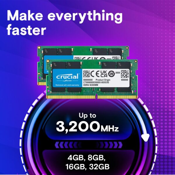 Crucial 8GB DDR4 3200MHz Laptop RAM – CT8G4SFRA32A | CL22 | Wide Compatibility - Image 3