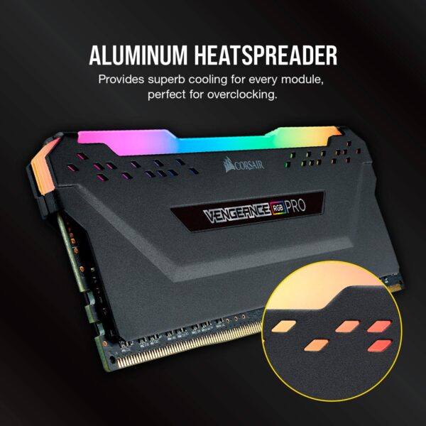 Corsair Vengeance RGB Pro 32GB (2x16GB) DDR4 3200MHz CL16 Desktop RAM Kit – CMW32GX4M2E3200C16 - Image 6