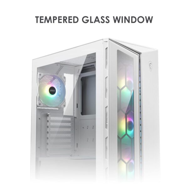 MSI MPG GUNGNIR 110R White – Premium Mid-Tower Gaming Case with ARGB & 360mm Liquid Cooling Support - Image 3