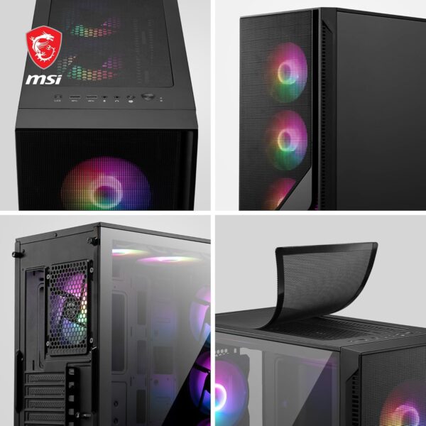 MSI MAG Forge 120A – Premium Airflow Gaming Case with Auto RGB & Vertical GPU Support - Image 4