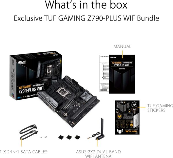 ASUS TUF Gaming Z790-Plus WiFi LGA 1700(Intel 14th,12th &13th Gen) ATX Gaming Motherboard(PCIe 5.0,DDR5,4xM.2 Slots,16+1 DrMOS,WiFi 6,2.5Gb LAN,Front USB 3.2 Gen 2 Type-C,Thunderbolt 4(USB4),Aura RGB) - Image 2