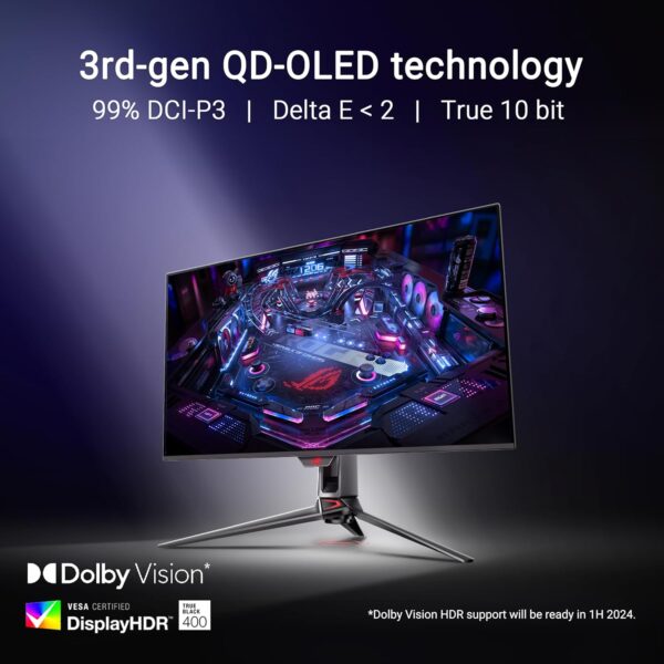 [ASUS 1] ASUS ROG Swift OLED PG27AQDM 27" 2K Gaming Monitor – 240Hz | OLED | 0.03ms - Image 3