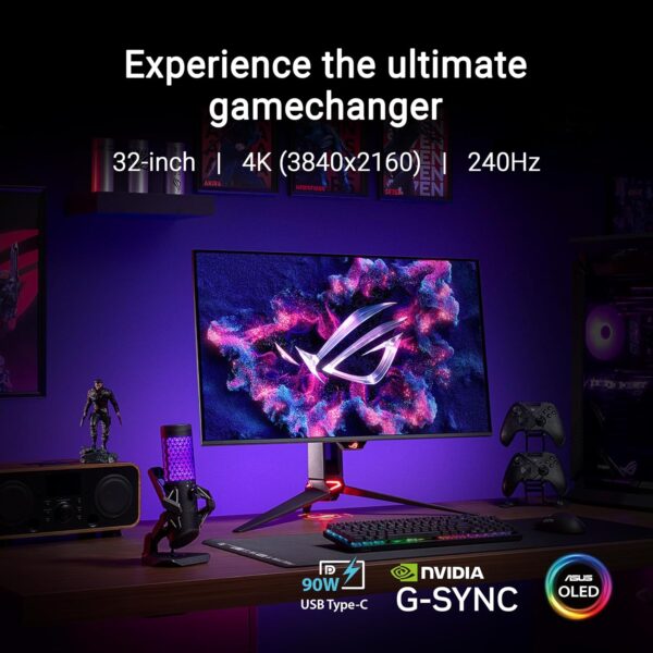 [ASUS 1] ASUS ROG Swift OLED PG27AQDM 27" 2K Gaming Monitor – 240Hz | OLED | 0.03ms - Image 2