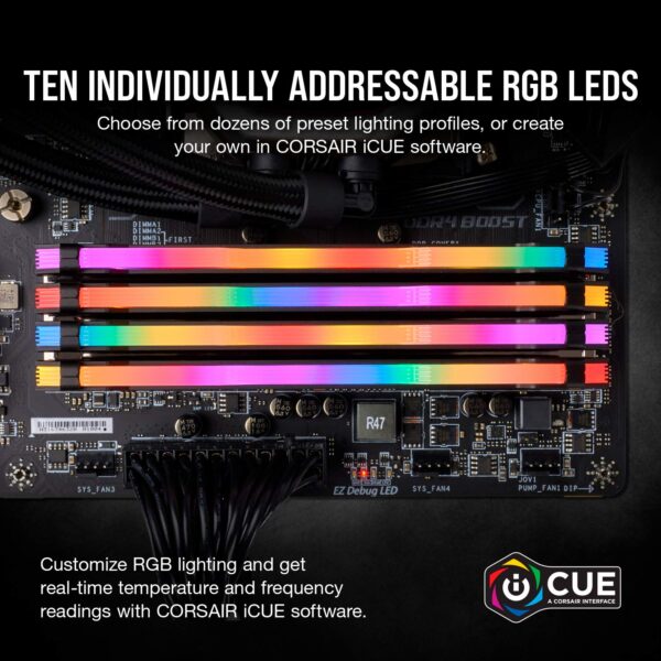 Corsair Vengeance RGB Pro 32GB (2x16GB) DDR4 3200MHz CL16 Desktop RAM Kit – CMW32GX4M2E3200C16 - Image 3