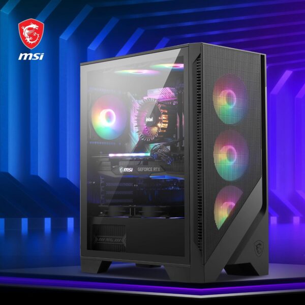 MSI MAG Forge 120A – Premium Airflow Gaming Case with Auto RGB & Vertical GPU Support - Image 5