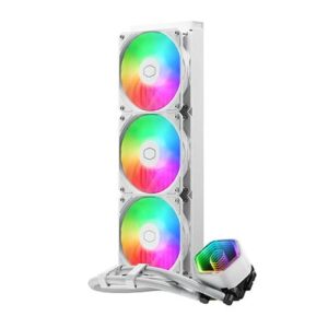 COOLER MASTER MasterLiquid 360 Core II ARGB White CPU Liquid Cooler – 1 Year Warranty